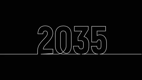 2035 year continuous single one line art drawing animation numbers video Stock Footage 313395598