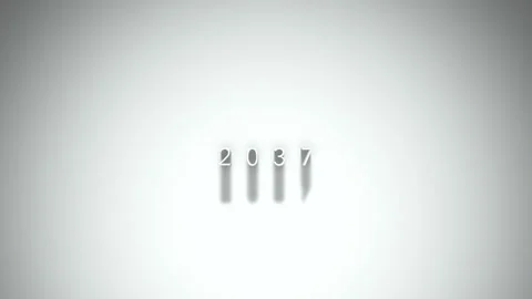 2037 3D title animation with shadows on a white background Video stock 296752346