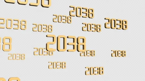 2038 3D Illustrate Text Animation. Stock Footage 315541876
