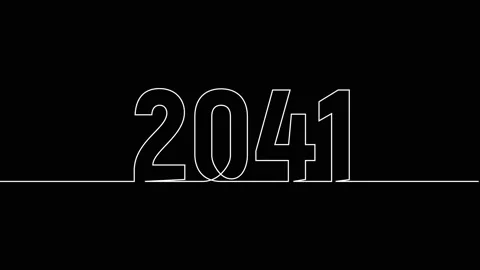 2041 year continuous single one line art drawing animation numbers video Stock-Footage 313397785