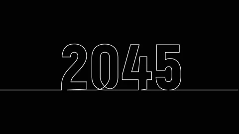 2045 year continuous single one line art drawing animation numbers video 스톡 동영상 313397799