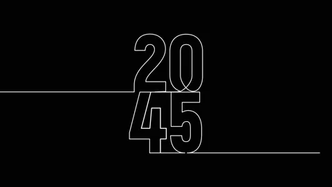 2045 year continuous single one line art animation vertically numbers video Stock Footage 314695854