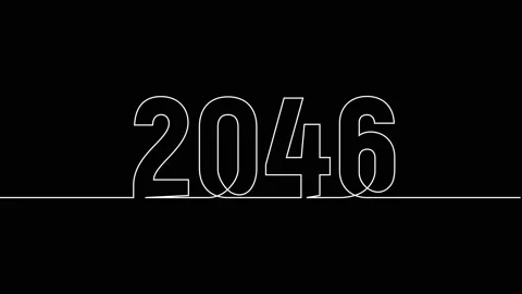 2046 year continuous single one line art drawing animation numbers video Vídeos de archivo 313397808