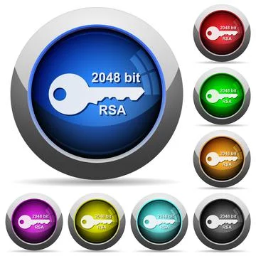 2048 bit rsa encryption round glossy buttons Stock-Illustration
