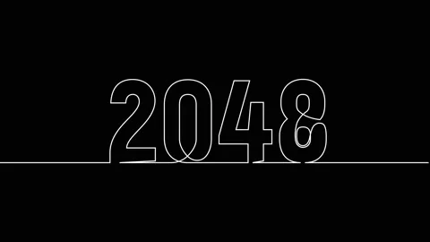 2048 year continuous single one line art drawing animation numbers video Stock Footage 313397810