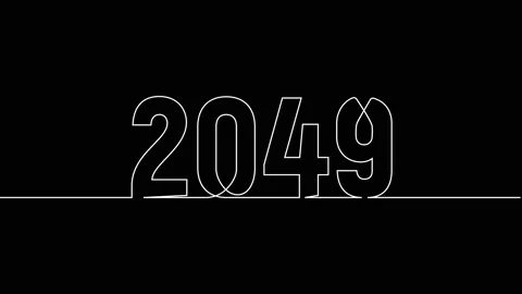 2049 year continuous single one line art drawing animation numbers video Vidéo 313397815