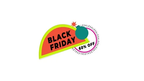 205 Animation Text Label Banner Black Friday Sale 60 库存影片 301560341