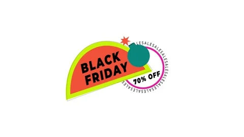 205 Animation Text Label Banner Black Friday Sale 70 Video stock 301560344