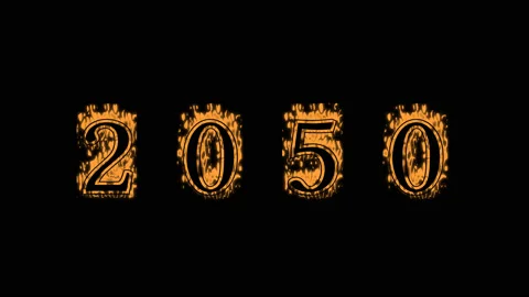 2050 fire text effect black background Stock Footage 136066248
