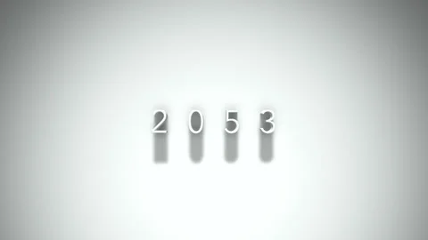 2053 3D title animation with shadows on a white background Stock Footage 296797563