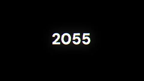 2055 text with screen effects of technological glitches. Looped Stock Footage 277922420