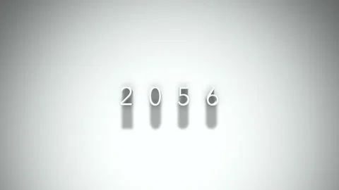 2056 3D title animation with shadows on a white background Stock Footage 296797588