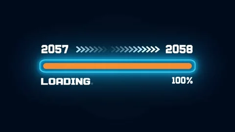 2057-2058 Futuristic Transition with Loading Bar and Minimalist Data Screen Stock Footage 326980652