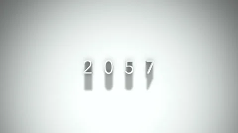 2057 3D title animation with shadows on a white background 動画素材 296049437