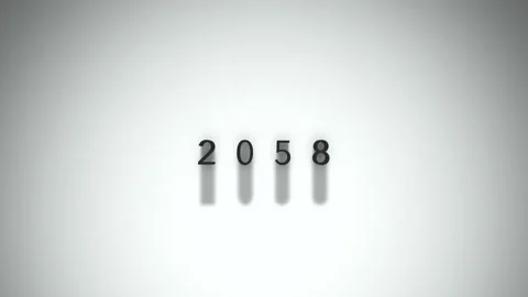 2058 3D title animation matte black text on a white background Stock Footage 300715114
