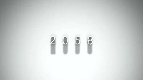 2058 3D title animation with shadows on a white background Stock Footage 296049438