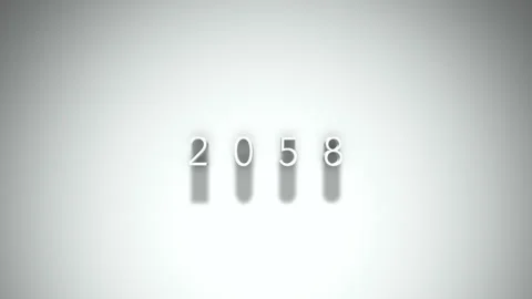 2058 3D title animation with shadows on a white background Stock Footage 296797681