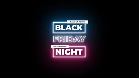 206 Animation Text Label Banner Neon Black Friday Sale 20 库存影片 301716359
