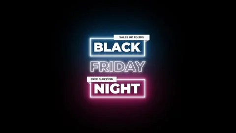 206 Animation Text Label Banner Neon Black Friday Sale 30 Stock-Footage 301716379