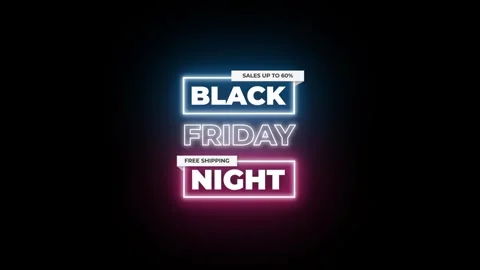206 Animation Text Label Banner Neon Black Friday Sale 60 库存影片 301716409