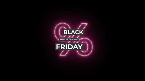 207 Animation Text Label Banner Neon Black Friday Sale 30 Video stock 301716581