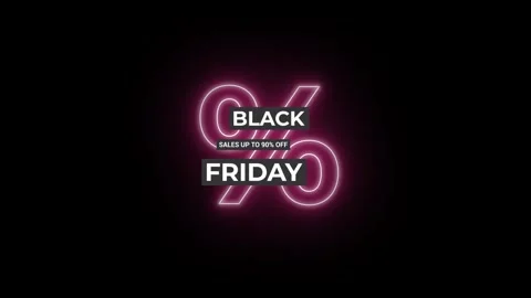 207 Animation Text Label Banner Neon Black Friday Sale 90 库存影片 301716653
