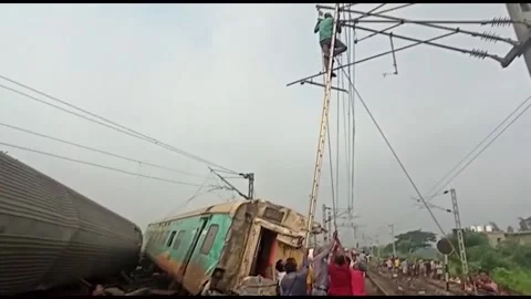207 die in train collision in India, Odisha Balasore, IN - 03 Jun 2023 Stock Footage 242823309