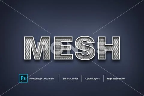 207 mesh text effect Design Photoshop Layer Style PSD Template