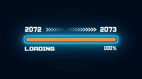 2072-2073 New Year Progress Bar with Glowing Minimalist UI Stock Footage 326980844