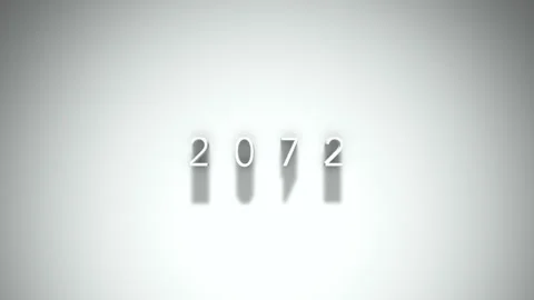 2072 3D title animation with shadows on a white background Stock Footage 296797812