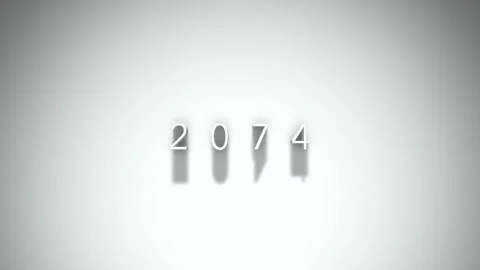 2074 3D title animation with shadows on a white background Stock Footage 296797851