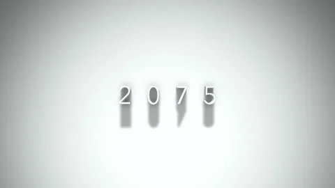 2075 3D title animation with shadows on a white background Stock Footage 296797839