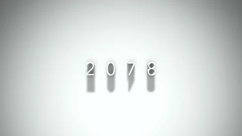 2078 3D title animation with shadows on a white background Stock Footage 296797982
