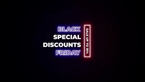 208 Animation Text Label Banner Neon Black Friday Sale 10 库存影片 301716665