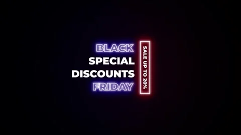 208 Animation Text Label Banner Neon Black Friday Sale 20 库存影片 301716687
