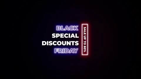 208 Animation Text Label Banner Neon Black Friday Sale 60 Vidéo 301716748