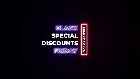 208 Animation Text Label Banner Neon Black Friday Sale 70 库存影片 301716761