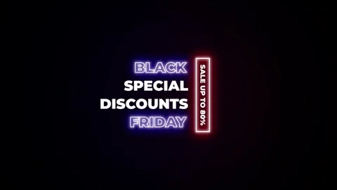 208 Animation Text Label Banner Neon Black Friday Sale 80 库存影片 301716772
