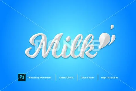 208 milk text effect Design Photoshop Layer Style Modello PSD