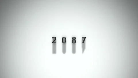 2087 3D title animation matte black text on a white background Stock Footage 300715157