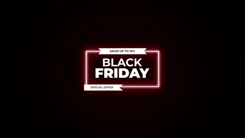 209 Animation Text Label Banner Neon Black Friday Sale 10 Vidéo 301716792