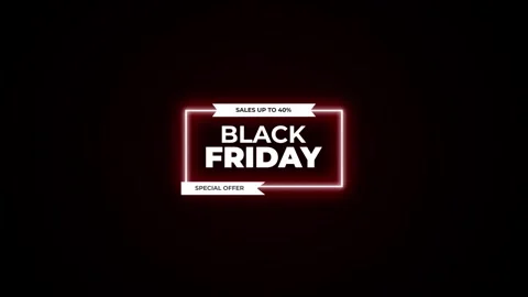 209 Animation Text Label Banner Neon Black Friday Sale 40 Vidéo 301716826