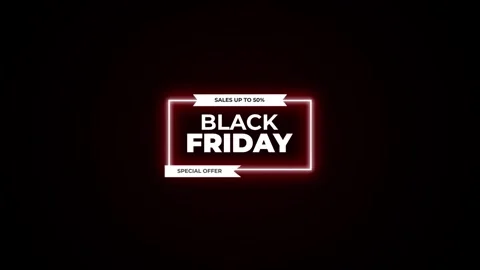209 Animation Text Label Banner Neon Black Friday Sale 50 Vidéo 301716836