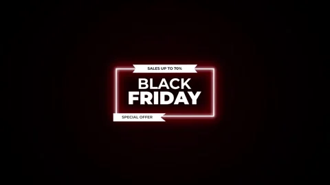 209 Animation Text Label Banner Neon Black Friday Sale 70 Vidéo 301716854