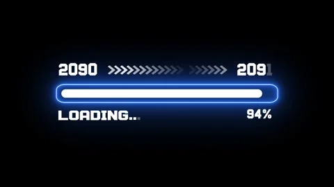 2090 to 2091 Digital Loading Bar 100 Percent Animation Stock-Footage 325988021