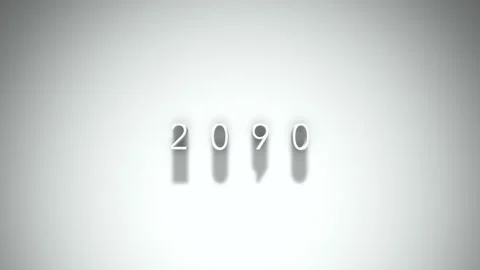 2090 3D title animation with shadows on a white background Stock Footage 296798127