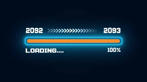 2092-2093 New Year Loading Bar Animation with Minimalist Percentage UI Stock Footage 326980918