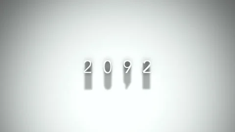 2092 3D title animation with shadows on a white background Stock Footage 296798123