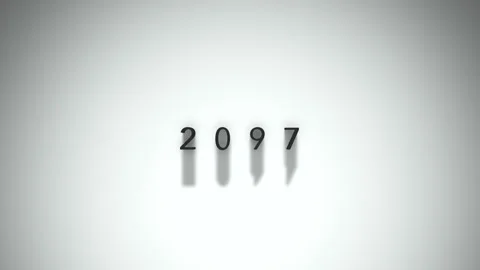 2097 3D title animation matte black text on a white background Stock Footage 300715170