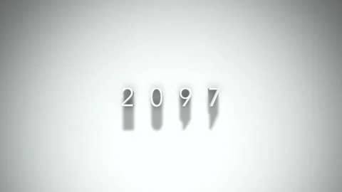 2097 3D title animation with shadows on a white background Stock Footage 296798148